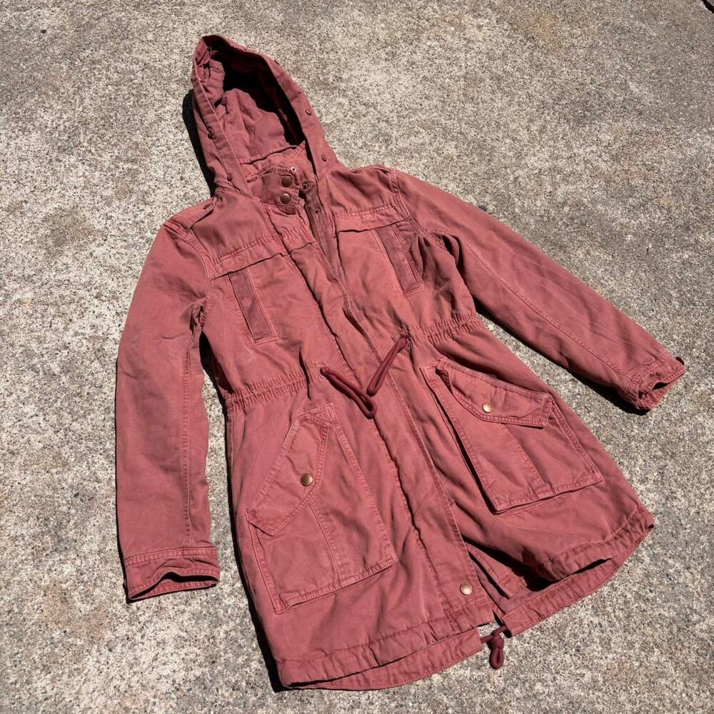 Pink American Eagle Military Style Parka Jacket